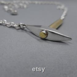 Pickaxe Necklace- Archaeology Jewelry- Sterling Silver and 22k Gold Necklace- Miner Jewellery- Archaeologist Gift- Geologist Rockhound Pendant