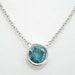 Platinum Blue Diamond By The Yard Solitaire Pendant Necklace 0.50 Carat Handmade
