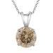 Platinum Champagne Brown Diamond Solitaire Pendant Necklace Certified 1.01 Carat Handmade