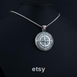 Polaris Star Necklace Sterling Silver, North Star Compass Pendant, Silver Nautical Necklace, Compass Locket, Great Gift For Navigators