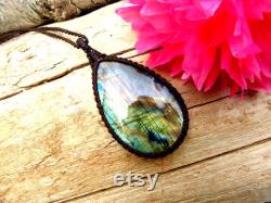 Rainbow Labradorite gemstone necklace, teardrop gemstone necklace, statement jewelry, christmas gift ideas for her, for mom, wife gift dea