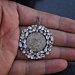 Rainbow Moonstone Pave Diamond Round Silver Pendant Necklace Jewelry PEMJ-1002