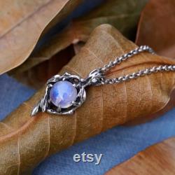 Rainbow Moonstone Pendant Louise Moonstone necklace vintage Silver necklace for women Gemstone necklace Boho women s necklace