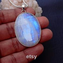 Rainbow Moonstone Pendants, 925 Sterling Silver Pendant Necklace, Dainty Pendant, Gemstone Necklace Handmade Jewelry Christmas Gifts for her