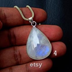 Rainbow Moonstone Pendants, 925 Sterling Silver Pendant Necklace, Dainty Pendant, Gemstone Necklace Handmade Jewelry Christmas Gifts for her