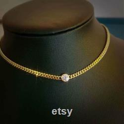 Real 18k Gold Necklace. Dainty Luxurious Women's Gold Chain Necklace with Natural Diamond Pendant. Solid 18k Yellow Gold Au750 2.3 Grams