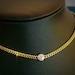 Real 18k Gold Necklace. Dainty Luxurious Women's Gold Chain Necklace with Natural Diamond Pendant. Solid 18k Yellow Gold Au750 2.3 Grams