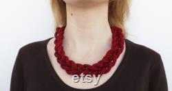 Red Necklace Red Bib Necklace Statement Necklace Bead Necklace Bridesmaid Gift Ideas 30th Birthday Gift For Her Red Jewelry Wine Necklace