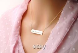 Roman Numeral Bar Necklace Wedding Gift for Bride Gift from Maid of Honor, from Groom 14K Gold Custom Wedding Date Necklace Handmade jewelry