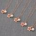 Rose Gold Bridesmaid Jewelry, Gift for Bridesmaid, Gift Set of 5, Rose Gold Bridesmaid Necklace, Rose Gold Necklace