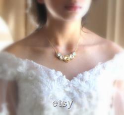 Rose gold Bridal necklace, Bridal jewelry, Blush crystal necklace, Wedding necklace, Bridesmaid necklace, Pink Crystal necklace
