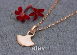 Rose gold necklace, Gold Necklace, Solid Gold Pendant Necklace, Gold Pendant Necklace, 18k gold necklace, 14k Pendant Necklace, Dainty, Fan
