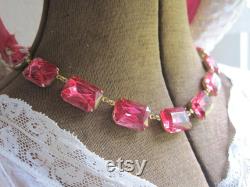 Rose pink Anna Wintour style collet statement Necklace, Georgian Inspired, rose pink, bridal necklace, georgian collet.Walter Mercado
