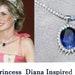 Royalty Repulica Princess Diana Celebrity Inspired Real Blue Sapphire Pendant With Halo 9.30ct Oval Cut Mother's Day Gift Lady Di Necklace