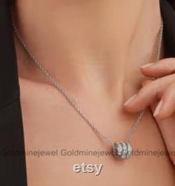 Serpenti Wedding Pendant, 14K White Gold, Pendant Without Chain, Diamond Women's Pendant, Gold Necklace, Pendant Necklace, Personalized Gift