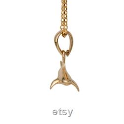 Shark Men's 14k Gold Pendant, 14K Yellow Gold Shark Necklace Rolo Chain 18 -26 Inches, Men Jewelry, Animal Jewelry