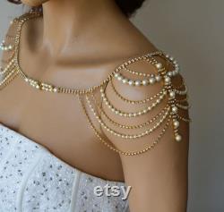 Shoulder Necklace, Wedding Shoulder Jewelry, Wedding Dress for Shoulder, Bridal Shoulder Necklace, Body Accessory For Wedding