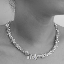 Silver Ball Necklace, Solid Silver Necklace, Statement Necklace, Classic Jewelry, Sterling Silver, Chunky Necklace, Silver, Ball Necklace