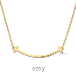 Smile Necklace High Quality 14k Gold Smile Necklace, curved bar necklace gold,smile bar necklace Gold, Best Gift for Her