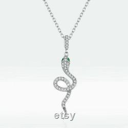 Snack Style Wedding Diamond Necklace, 2.6 Ct Round Necklace, 925 Sterling Silver, Wedding Diamond Pendant With Chain, Birthday Gift For Her