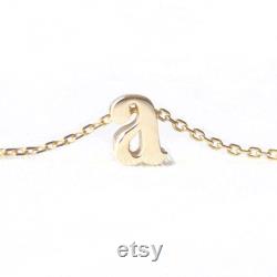 Solid 14K Gold Personalized Initial Necklace