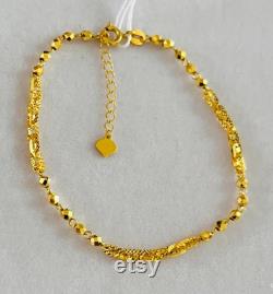 Solid 22k gold 916 gold tennis super sparkly beads bracelet