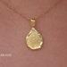 Solid Gold Drop Necklace K18, Drop 3 size Personalized Necklace, Custom Engraved Fingerprint