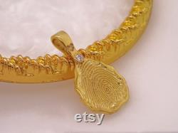 Solid Gold Drop Necklace K18, Drop 3 size Personalized Necklace, Custom Engraved Fingerprint