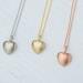 Solid Gold Heart Necklace Cute Love Pendant Minimal Valentines Gift For Her