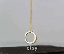 Solid Gold Karma Necklace 9k 14k or 18k yellow rose or white gold Circle Pendant Infinity Charm Mothers day Gift