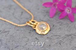 Solid Gold Necklace, Diamond Necklace, Unique Gold Jewelry, 18k Gold Pendant Necklace, Yellow Gold Necklace, Yellow Gold Diamond Necklace