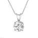 Solitaire Diamond Pendant Necklace 14K White Gold 0.50 Carat handmade Certified