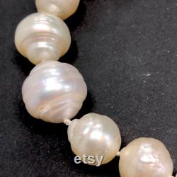 South Sea pearls at affordable price Strand of Baroque South Sea pearls with gold clasp