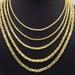 Square Byzantine Link Chain Necklace 14K Yellow Gold All Sizes