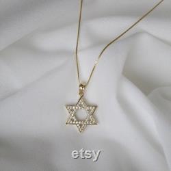 Star of David Necklace 14K Gold Magen David Solid Gold Star of David Necklace, Silver Magen David Necklace, Evil Eye Necklace