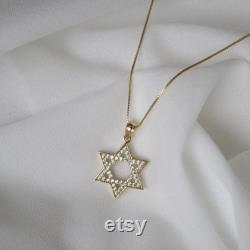 Star of David Necklace 14K Gold Magen David Solid Gold Star of David Necklace, Silver Magen David Necklace, Evil Eye Necklace