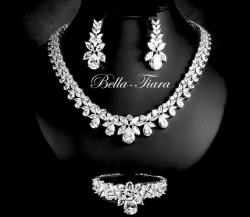 Statement necklace, Swarovski crystal necklace set, wedding necklace set, bridal necklace set, wedding jewelry, evening jewelry