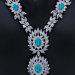 Sterling Silver 925 22.00ctw Oval Opal withCZ Accents Statement Drop Necklace-19 7974
