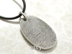 Sterling Silver Custom Thumbprint necklace or Fingerprint necklace by BrentandJess