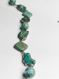 Sterling Silver Turquoise Statement Necklace