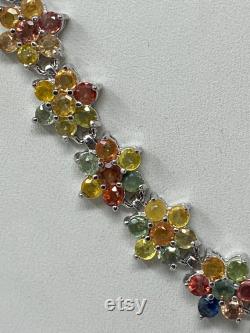 SterlingSilver with Multi-Colored Sapphire Necklace with a Professionally done Two thousand Dollars appraisal.
