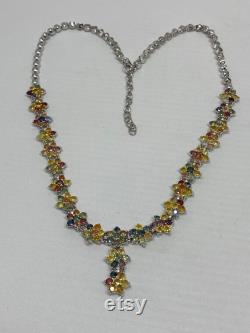 SterlingSilver with Multi-Colored Sapphire Necklace with a Professionally done Two thousand Dollars appraisal.
