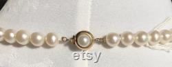 Strand of white pearls with gold accent beads