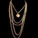 Stunning Vintage deco style locket necklace 5 strand flapper chains edwardian style keepsake Costume jewelry