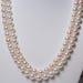 Super Feminine Akoya Pearl Double Strand Beaded Necklace 18 46cm, White with Pink Overtone 8-8.5mm, Japanese Pearl Jewelry