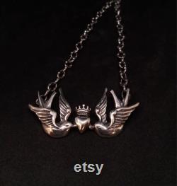 Swallow Sterling Silver 925 Necklace double