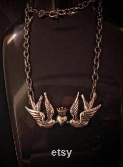Swallow Sterling Silver 925 Necklace double