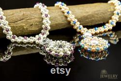 Swarovski Necklace handmade Beaded Necklace Swarovski pendant necklace Swarovski pendants Pearl necklace