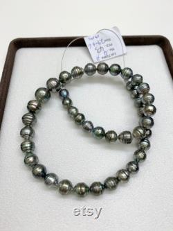 Tahitian Pearl Necklace,7-11mm Circle-Drop Baroque Tahitian Cultured Pearl,Price for 1 Strand,15.75 Inches, Polynesia Pearl ,Lot21094-7