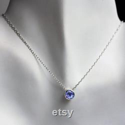 Tanzanite necklace, tanzanite pendant, anniversary gift for wife, sterling silver, bezel necklace, oxidized silver necklace, wrought custom